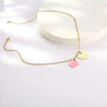 Collier Cœur Rose – Acier Doré "Navila" Mara Bijoux