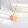 Collier Cœur Rose – Acier Doré "Navila" Mara Bijoux