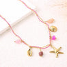 Collier Étoile de Mer – Cordon Rose & Acier Doré | Pierre Rose & Écrin Offert "étoile Rose" Mara Bijoux