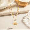 Collier Œil du Diable & Perles – Doré Inoxydable + Écrin "ryade" - Mara Bijoux