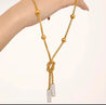 Collier Doré Épais avec Nœud & Zircons – Écrin Offert "Stacy" - Mara Bijoux