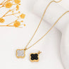Collier Réversible Blanc & Noir – Acier Titane Doré  "Cassia" Mara Bijoux
