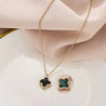 Collier Réversible Vert & Noir – Acier Titane Doré "Melania" Mara Bijoux
