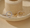 Bague Dorée Ajustable en Argent Sterling 925 – Rond Ouvert & Zircons Blancs | Écrin Offert "Amada Doré" - Mara Bijoux