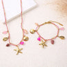 Collier Étoile de Mer – Cordon Rose & Acier Doré | Pierre Rose & Écrin Offert "étoile Rose" Mara Bijoux