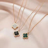 Collier Réversible Vert & Noir – Acier Titane Doré "Melania" - Mara Bijoux