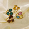 Bague Vintage – 3 Zircons Champagne | Acier Inoxydable Plaqué Or 14K "Giulia" - Mara Bijoux