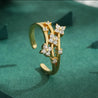 Parure Fleur Plaqué Or 18K – Jonc et Bague en Cuivre Doré avec Zircon, Bijou Élégant Femme + Écrin Cadeau Offert "Felicia" - Mara Bijoux