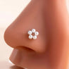 Piercing Nez Rond avec Perles Blanches – Acier Inoxydable, Tige en L + Écrin Offert "Nessy Argenté" - Mara Bijoux