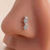 Piercing Nez Argenté Étoiles – Strass Bleu Azur & Blanc – Acier Inoxydable, Tige en L + Écrin Offert "Tahina Argenté" - Mara Bijoux