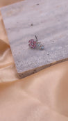 Piercing Nez Fleur Argenté – Zircons Roses + Écrin Offert "Camélia Argenté" - Mara Bijoux