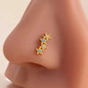 Piercing Nez Doré Étoiles – Strass Bleu Azur & Blanc – Acier Inoxydable, Tige en L + Écrin Offert "Tahina Doré" - Mara Bijoux