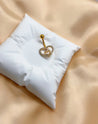Piercing Nombril Cœur Doré – Strass Blancs & Petit Cœur Intérieur – Acier Inoxydable + Écrin Offert "Ella Doré" - Mara Bijoux