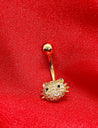 Piercing Nombril Hello Kitty Doré – Strass & Acier Inoxydable "Hello Kitty" - Mara Bijoux